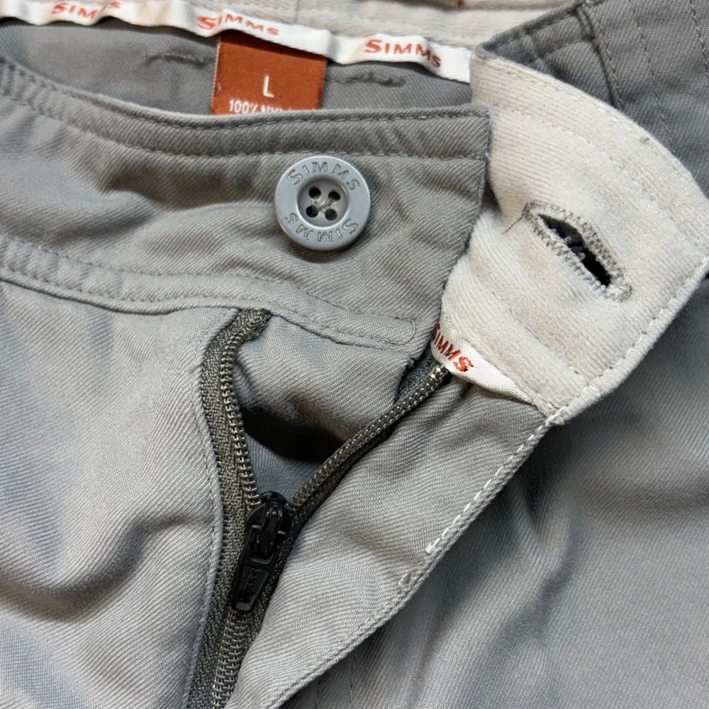 Simms‎ Fishing Products Mens Gray Nylon Cargo Fishing Shorts Size L 35 Waist